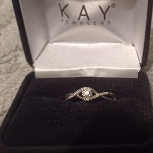 Silver and diamond ring size 7
